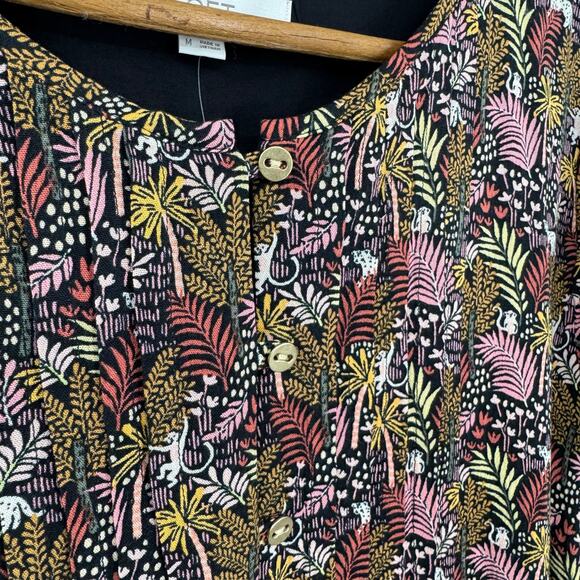 NEW LOFT Paradise Lost Dress M Jungle Animal Print Cinch Waist Twee Teacher Jess - Picture 4 of 10